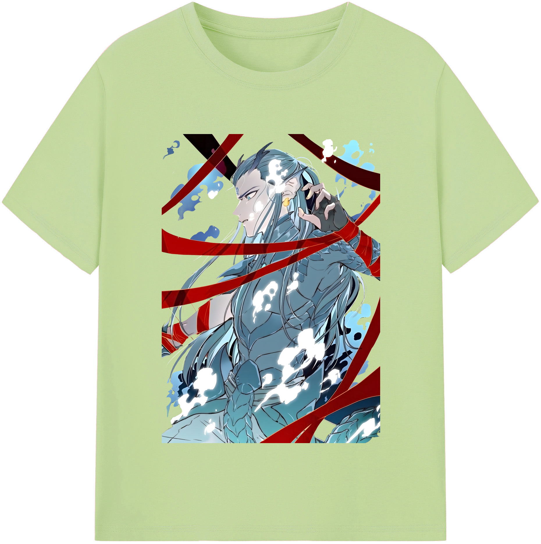 （画像用） Ne Zha 2 ナタ 魔童の大暴れ 綿100％半袖Tシャツ（フロントプリント）